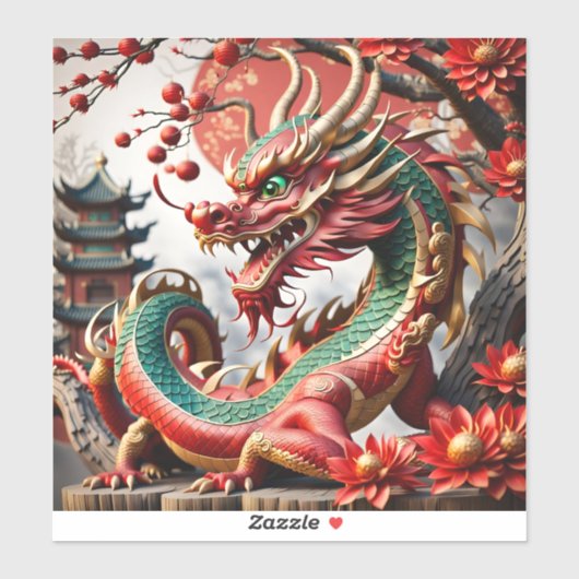 Chinees Nieuwjaar Dragon 2024 VST02 Sticker (Vel)