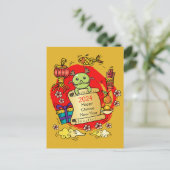 Chinees Nieuwjaar Dragon Cartoon Briefkaart (Staand voorkant)