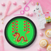 Chinees Nieuwjaar Dragon & Chinese voetzoekers Papieren Bordje (Feest)