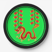 Chinees Nieuwjaar Dragon & Chinese voetzoekers Papieren Bordje (Voorkant)