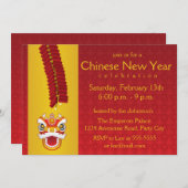 Chinees Nieuwjaar Dragon en Firecrackers Kaart (Voorkant / Achterkant)