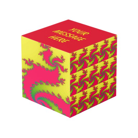 Chinees nieuwjaar Dragon Fractal Custom Photo Cube Kubus (Voorkant hoekig)
