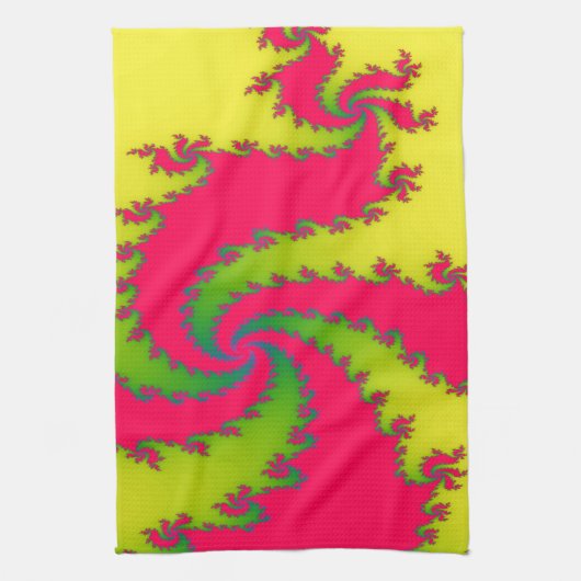 Chinees nieuwjaar Dragon Fractal Kitchen Towel Theedoek (Verticaal)