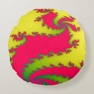 Chinees nieuwjaar Dragon Fractal Pillow Rond Kussen
