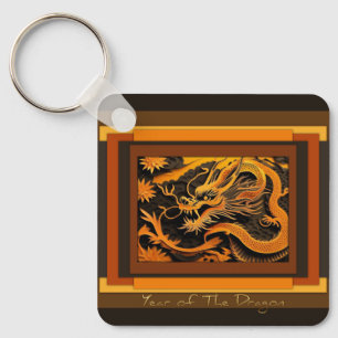 Chinees Nieuwjaar Dragon Monogram SQk01 Sleutelhanger