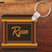 Chinees Nieuwjaar Dragon Monogram SQk01 Sleutelhanger (Achterkant)