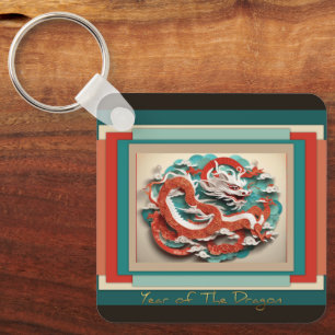 Chinees Nieuwjaar Dragon Monogram SQk04 Sleutelhanger