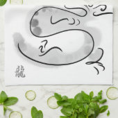 Chinees Nieuwjaar Dragon Origineel Schilderij KT2 Theedoek (Gevouwen)