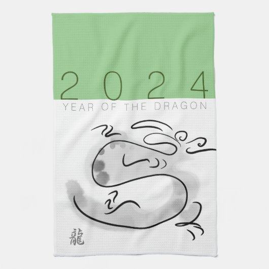 Chinees Nieuwjaar Dragon Origineel Schilderij KT2 Theedoek (Verticaal)