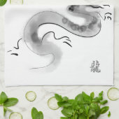 Chinees Nieuwjaar Dragon Origineel Schilderij KT Theedoek (Gevouwen)