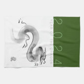 Chinees Nieuwjaar Dragon Origineel Schilderij KT Theedoek (Horizontaal)