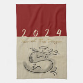 Chinees Nieuwjaar Dragon Origineel schilderij Zodi Theedoek (Verticaal)