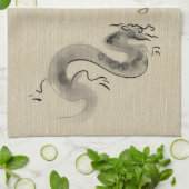 Chinees Nieuwjaar Dragon Origineel schilderij Zodi Theedoek (Gevouwen)