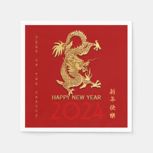 Chinees Nieuwjaar Dragon Paper-cut Kies kleur PPN Servet