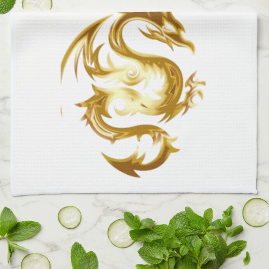 Chinees Nieuwjaar Dragon Thunder_Cove Theedoek (Gevouwen)