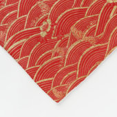 Chinees Nieuwjaar Dragon versierd patroon FB Fleece Deken (Hoek)