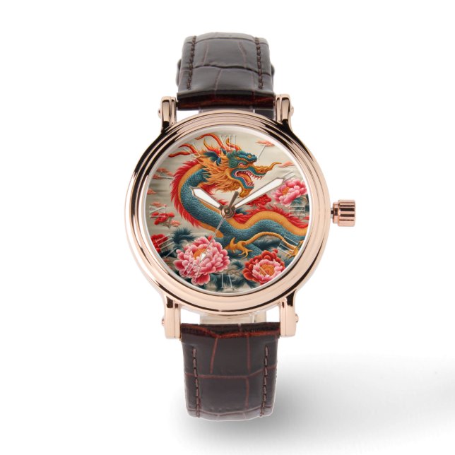 Chinees Nieuwjaar Dragon Zodiac Verjaardag Horloge (Voorkant)