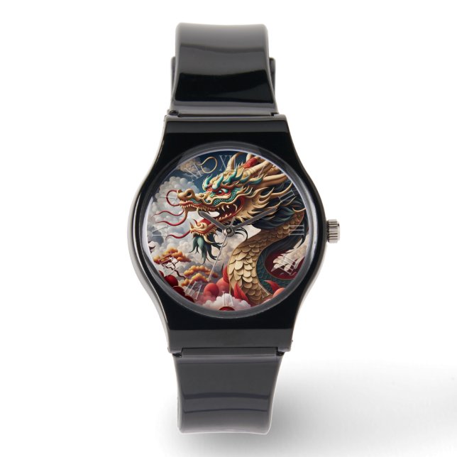 Chinees Nieuwjaar Dragon Zodiac Verjaardag Horloge (Voorkant)