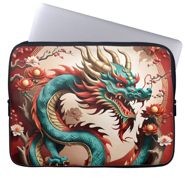 Chinees Nieuwjaar Dragon Zodiac Verjaardag LaptopS Laptop Sleeve (Voorkant)