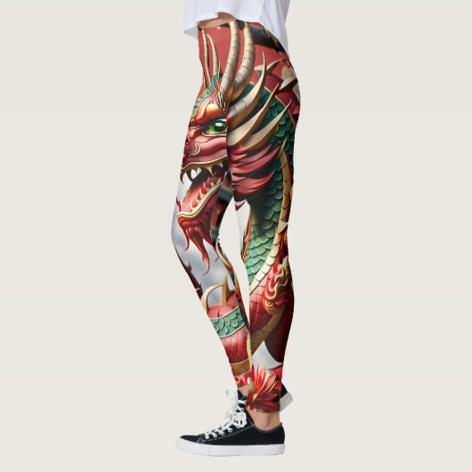 Chinees Nieuwjaar Dragon Zodiac Verjaardag Leg02 Leggings (Links)
