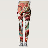 Chinees Nieuwjaar Dragon Zodiac Verjaardag Leg02 Leggings (Voorkant)