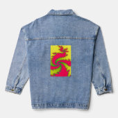 Chinees nieuwjaar drakenfractal denim jacket (Achterkant)