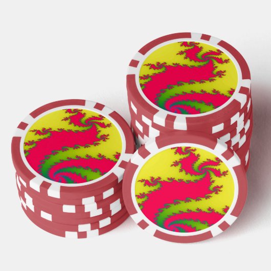 Chinees nieuwjaar drakenfractal poker chips (Opstapeling)