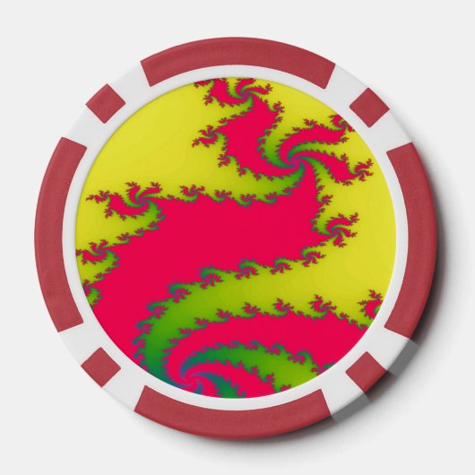 Chinees nieuwjaar drakenfractal poker chips (Achterkant)
