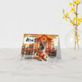 Chinees Nieuwjaar Duitse Herder Kaart (Gele Bloem)