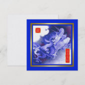 Chinees nieuwjaar feestdagenkaart (Voorkant / Achterkant)