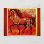 Chinees Nieuwjaar Fire Horse 2026 HHPC3 Feestdagenkaart (Voorkant)