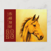 Chinees Nieuwjaar Fire Horse 2026 HPostC1 Feestdagenkaart (Voorkant)