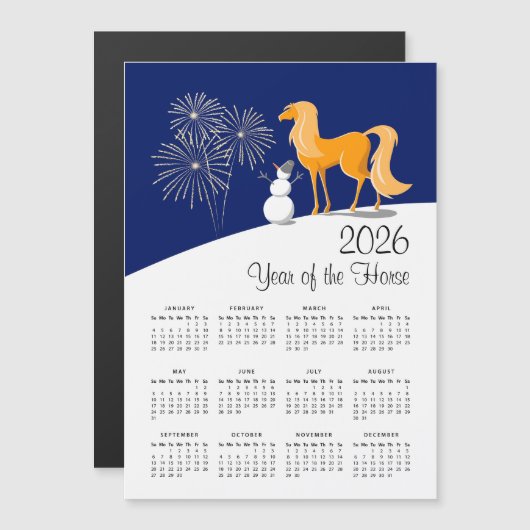 Chinees Nieuwjaar Fire Horse 2026 Kalender (Voorkant / Achterkant)
