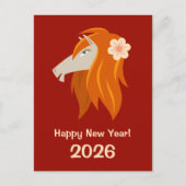Chinees Nieuwjaar Fire Horse 2026 Zodiac Briefkaart (Voorkant)