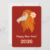 Chinees Nieuwjaar Fire Horse 2026 Zodiac Feestdagenkaart (Voorkant)
