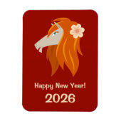 Chinees Nieuwjaar Fire Horse 2026 Zodiac Magneet (Verticaal)