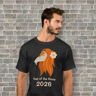 Chinees Nieuwjaar Fire Horse 2026 Zodiac Mannen T-shirt