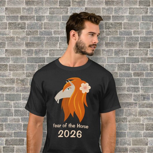 Chinees Nieuwjaar Fire Horse 2026 Zodiac Mannen T-shirt