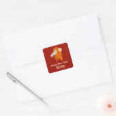 Chinees Nieuwjaar Fire Horse 2026 Zodiac Vierkante Sticker (Envelop)
