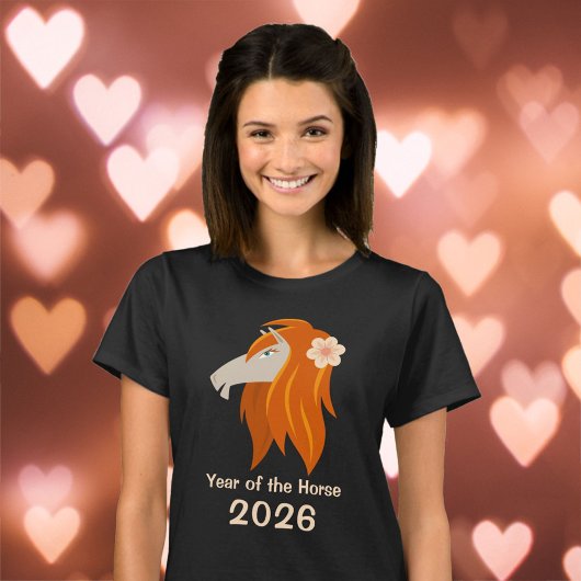 Chinees Nieuwjaar Fire Horse 2026 Zodiac Vrouwen T-shirt