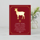 Chinees Nieuwjaar Geit Vakantie Kaart (Staand Voorkant)