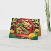 Chinees Nieuwjaar Green Dragon 2024 Wenskaart 2 Bedankkaart (Achterkant)