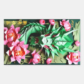 Chinees Nieuwjaar Groene Draak 2024 Origami RecS Rechthoekige Sticker (Voorkant)