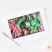 Chinees Nieuwjaar Groene Draak 2024 Origami RecS Rechthoekige Sticker (Envelop)