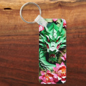 Chinees Nieuwjaar Groene Draak Origami Monogram Re Sleutelhanger (Voorkant)
