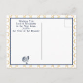 Chinees Nieuwjaar Haan Zodiac Dier Modern 2029 Feestdagenkaart (Achterkant)