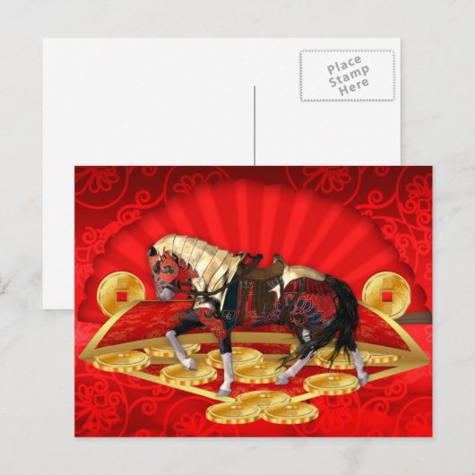 Chinees Nieuwjaar, het jaar van het Briefkaart (Voorkant / Achterkant)