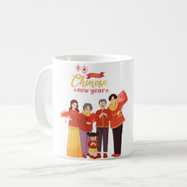 Chinees Nieuwjaar, het vieren van welvaart en gelu Koffiemok