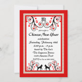 Chinees Nieuwjaar Hond en Boom Uitnodiging (Voorkant)