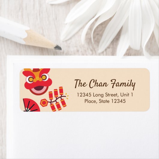 Chinees Nieuwjaar Iconen Adresetiketten Etiket (Insitu)